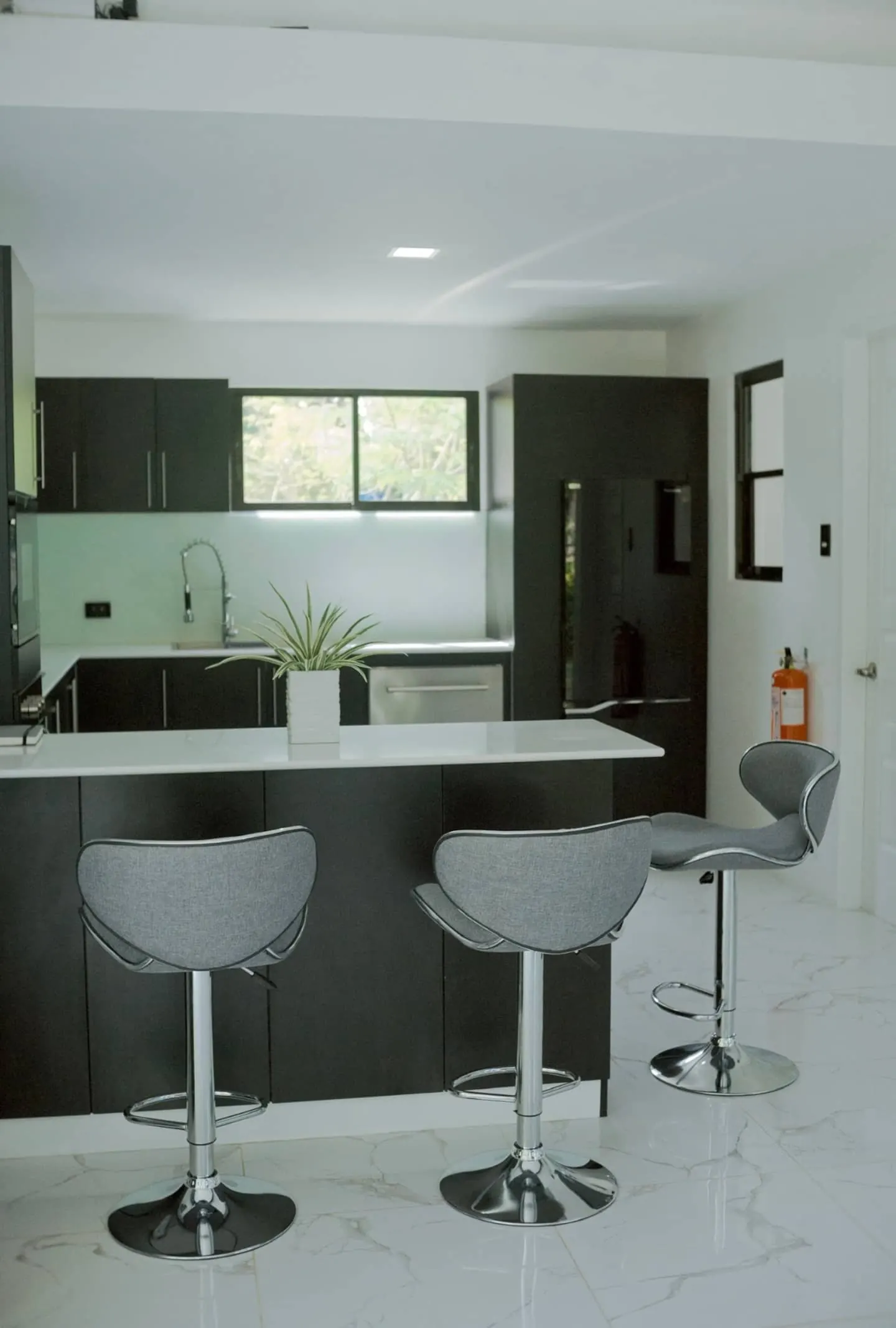 Kitchen bar and dining space