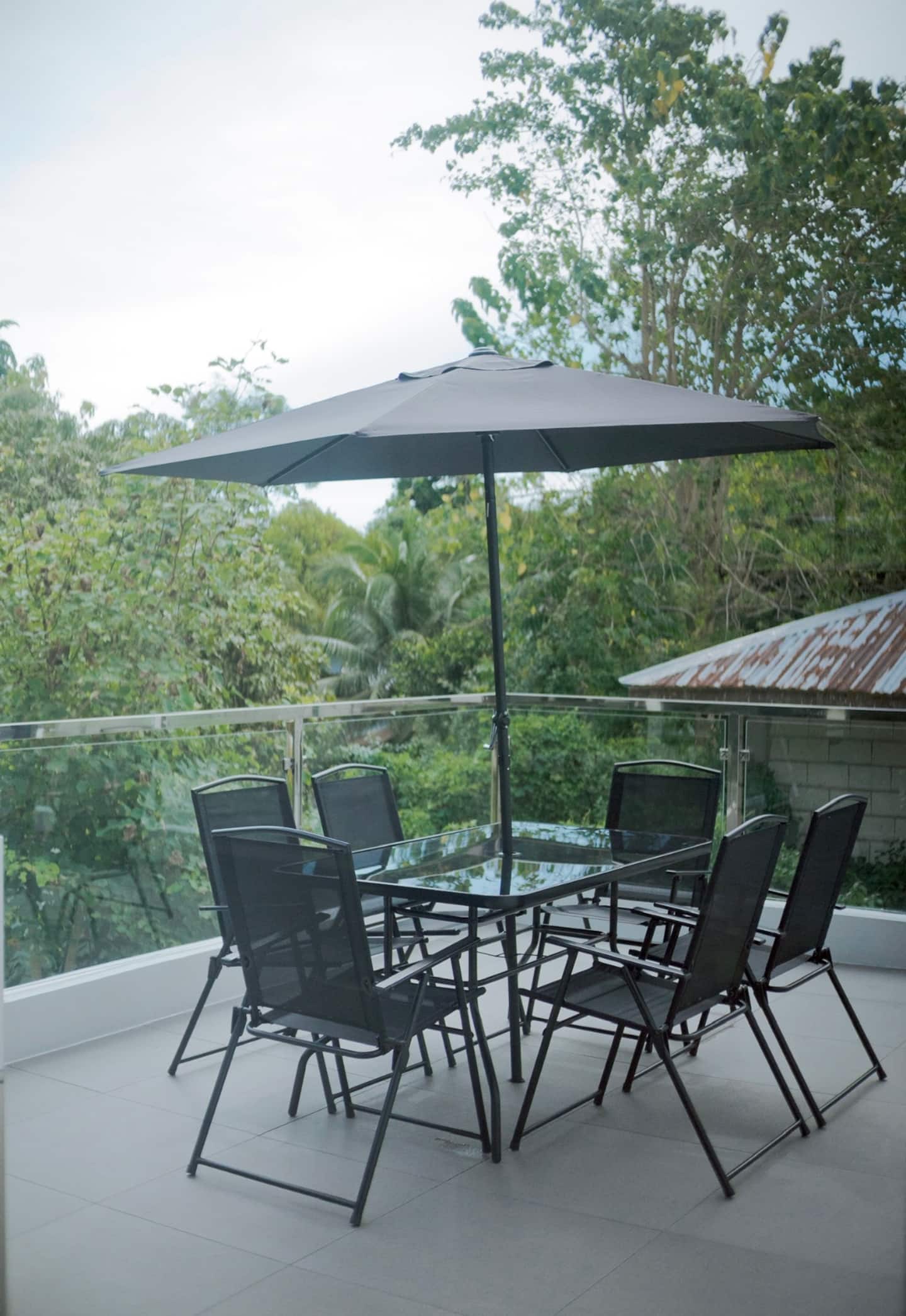 Outdoor terrace seating